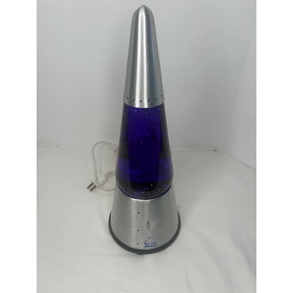 Original Lava Lamp Vintage Wizard #33W Purple LiquidSilver Glitter 32oz *LOOK*
